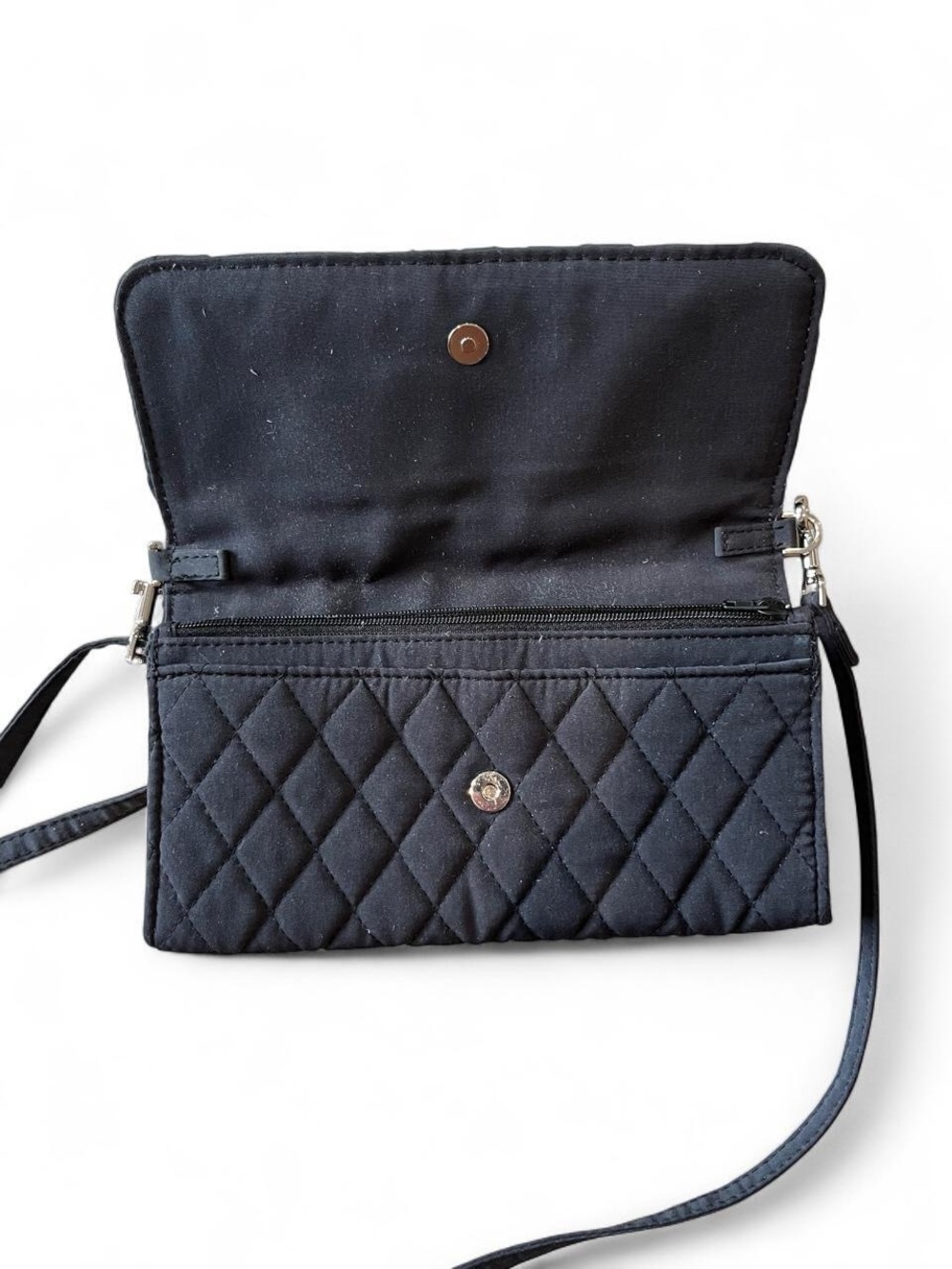 Vera Bradley Quilted Crossbody Wallet in Black - Picture 4 of 6